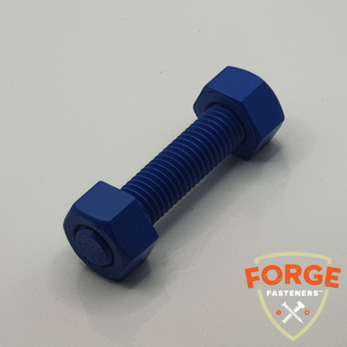 STUD & NUTS B7 UNC/UN8 PTFE BLUE